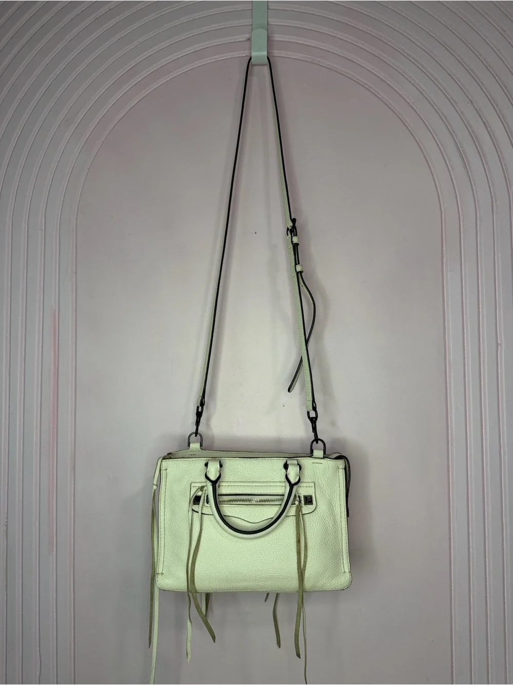 Rebecca Minkoff 🎀FINAL SALE 🎀Cream Leather Mini Satchel with Crossbody Strap